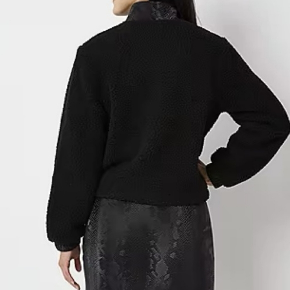 Juicy By Juicy Couture Women’s Large Black Sharpa Bomber Jacket New with Tags - Picture 2 of 2